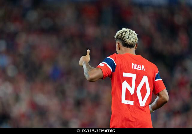 Oslo, Norvégia. 2026. szeptember 27. OSLO, NORVÉGIA – SZEPTEMBER 27: A norvég Antonio Nusát láthatjuk az UEFA Nemzetek Ligája Norvégia–Portugália m...