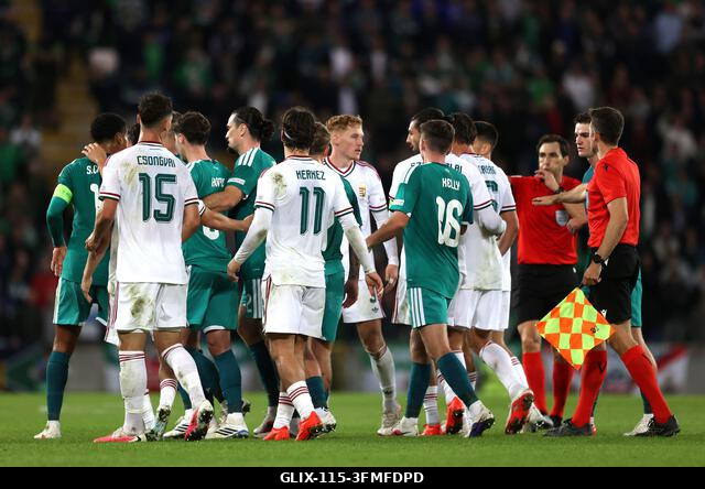 Elfajultak az indulatok a magyar és az észak-ír játékosok között az UEFA Nemzetek Ligája bajnoki szakaszának B2-es csoportmérkőzésén a Clearer Twis...
