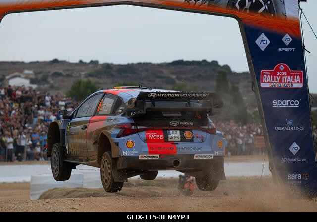 Daniel Sordo (ESP) and Patricia Sáiz (ESP) on a Hyundai i20 N Rally1 in action during  the FIA WRC RALY ITALIA SARDEGNA in Alghero, Italy on 1-4 Oc...