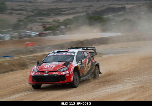 Alghero, Sardinia, Italy. 1st Oct, 2026. Sébastien Ogier (FRA) and Vincent Landais (FRA) on a Toyota GR Yaris Rally1 in action during the FIA WRC R...