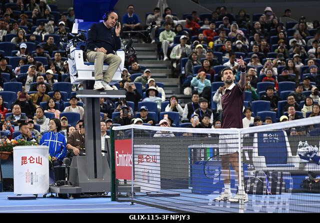 Peking, Kína. 2026. október 4. Novak Djokovic a 2026-os China Open 7. napján a Nemzeti Teniszközpontban. Fotó: Meng Gao/Alamy Live News