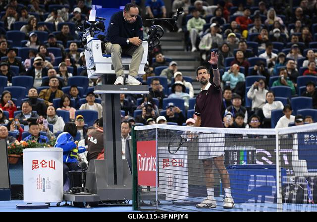 Peking, Kína. 2026. október 4. Novak Djokovic a 2026-os China Open 7. napján a Nemzeti Teniszközpontban. Fotó: Meng Gao/Alamy Live News