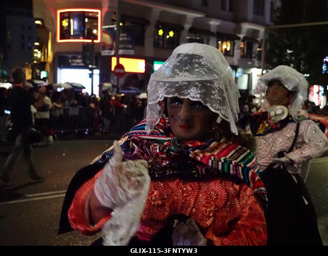 MADRID, SPAIN - October 04: Thousands of dancers paraded along Gran Vía in Madrid to kick off Spain's national festivities with the traditional His...