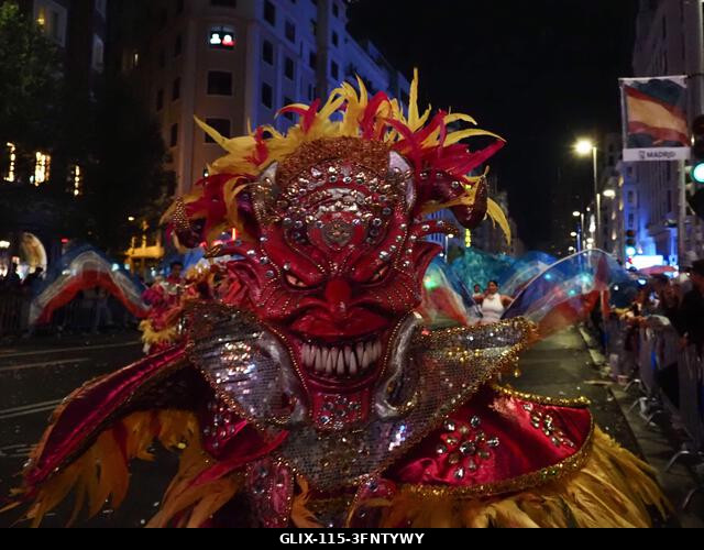 MADRID, SPAIN - October 04: Thousands of dancers paraded along Gran Vía in Madrid to kick off Spain's national festivities with the traditional His...