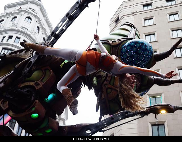 MADRID, SPAIN - October 04: Thousands of dancers paraded along Gran Vía in Madrid to kick off Spain's national festivities with the traditional His...
