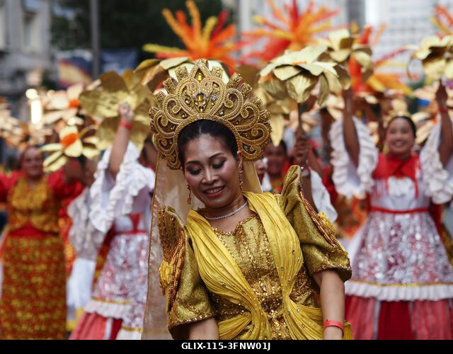 MADRID, SPAIN - October 04: Thousands of dancers paraded along Gran Vía in Madrid to kick off Spain's national festivities with the traditional His...