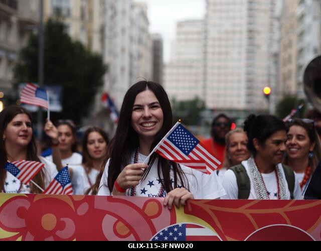 MADRID, SPAIN - October 04: Thousands of dancers paraded along Gran Vía in Madrid to kick off Spain's national festivities with the traditional His...