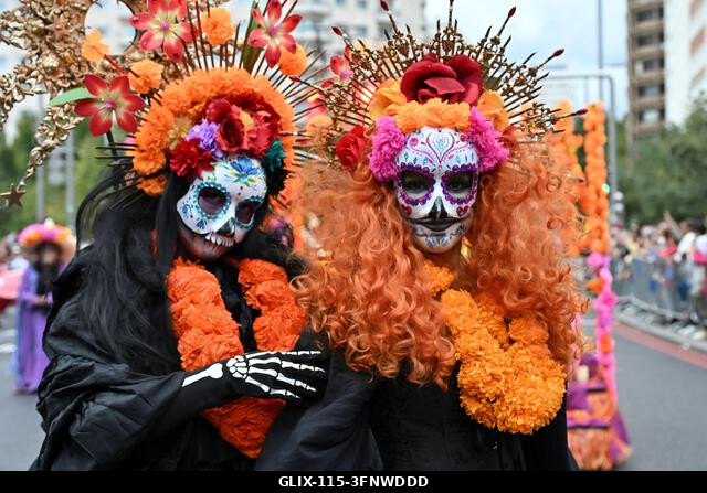 Madrid, Spain. 04th Oct, 2026. Participants in traditional costumes take part in the 2026 Hispanic Day parade on Gran Vía, Madrid. October 4, 2026,...