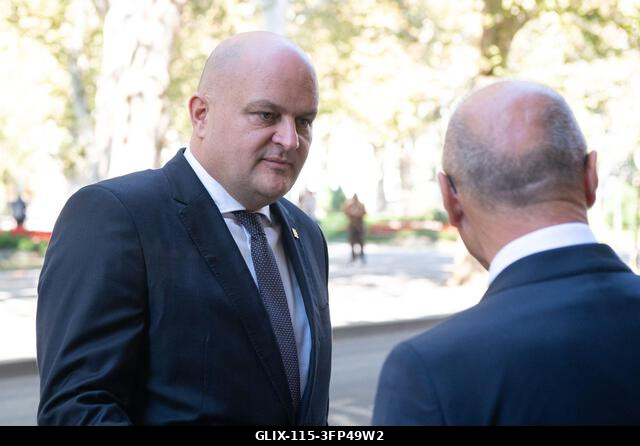 Zagreb, Croatia. 06th Oct, 2026. Croatian Foreign Minister Gordan Grlic Radman and Croatian Minister of Economy Ante Susnjar wait for the arrival o...