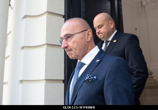 Zagreb, Croatia. 06th Oct, 2026. Croatian Foreign Minister Gordan Grlic Radman waits for the arrival of Hungarian Deputy Prime Minister and Foreign...