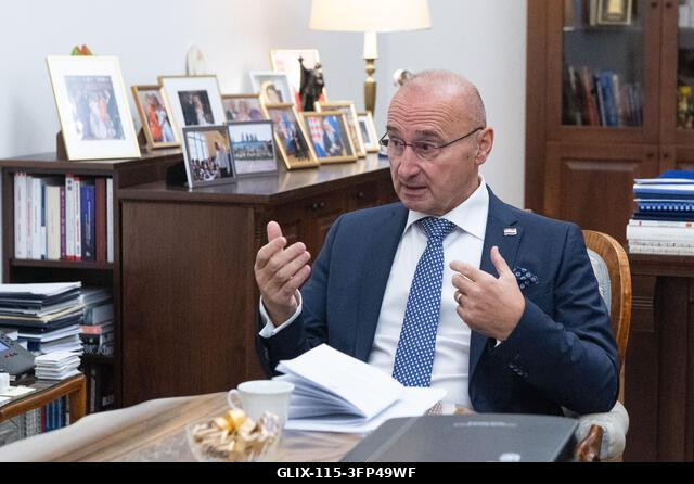 Zagreb, Croatia. 06th Oct, 2026. Croatian Foreign Minister Gordan Grlic Radman speaks during a meeting with Hungarian Deputy Prime Minister and For...