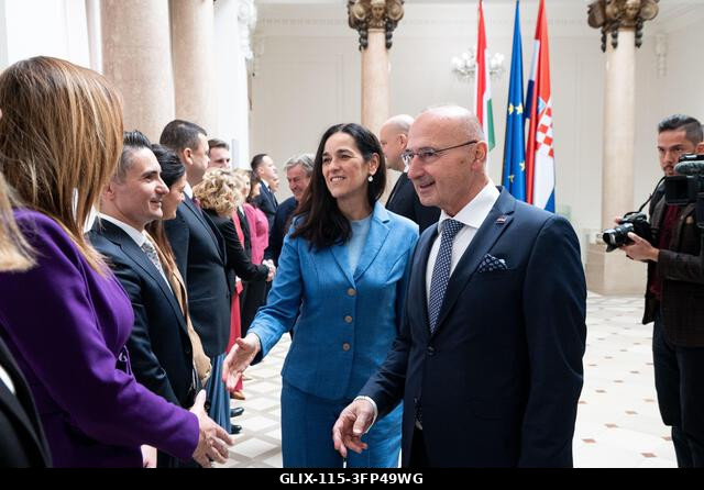 Zagreb, Croatia. 06th Oct, 2026. Hungarian Deputy Prime Minister and Foreign Minister Anita Orbán arrives at the Ministry of Foreign and European A...