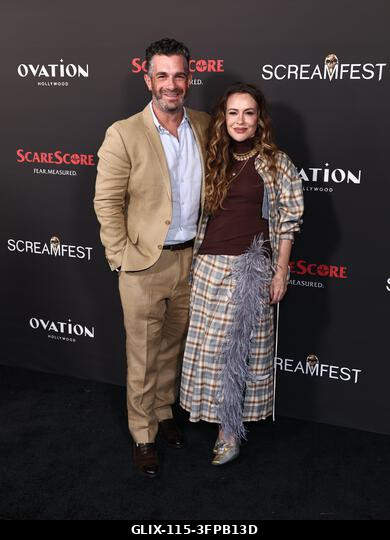 Hollywood, Egyesült Államok. 2026. október 6. David Bugliari és Alyssa Milano a 26. éves Screamfest horrorfilm fesztiválon - Jeremy Weiss „Az éjsza...