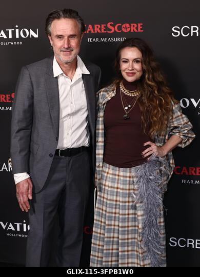 Hollywood, Egyesült Államok. 2026. október 6. David Arquette és Alyssa Milano a 26. éves Screamfest horrorfilm fesztiválon - Jeremy Weiss „Az éjsza...