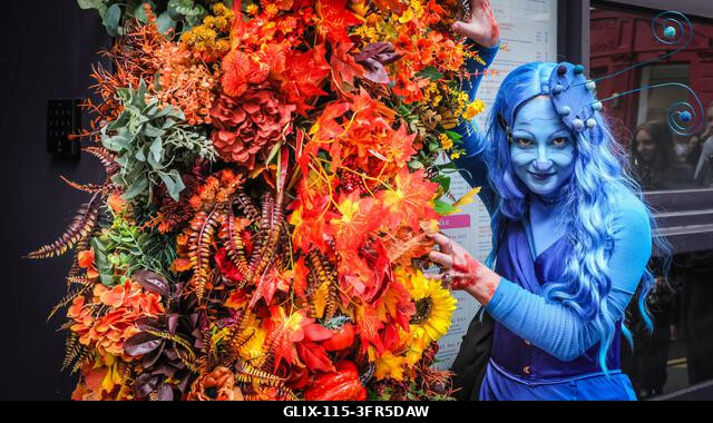 London, Egyesült Királyság. 2026. szeptember 10. Az éves Zombi Világnap résztvevői London belvárosában sétálnak, a Soho térről indulva és Soho körn...