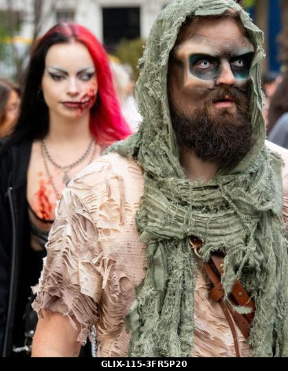 London, Egyesült Királyság. 2026. október 10. Éves zombiséta London belvárosában, a Soho tértől kezdődően, a Zombik Világnapja alkalmából.