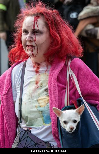London, Egyesült Királyság. 2026. október 10. Éves zombiséta London belvárosában, a Soho tértől indulva, a Zombik Világnapja alkalmából. Fotó: Phil...