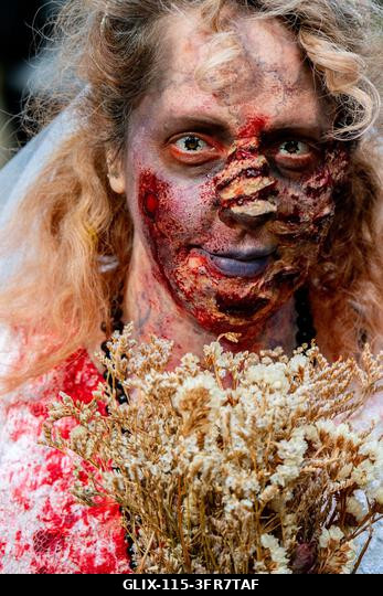 London, Egyesült Királyság. 2026. október 10. Éves zombiséta London belvárosában, a Soho tértől indulva, a Zombik Világnapja alkalmából. Fotó: Phil...
