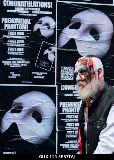 London, Egyesült Királyság. 2026. október 10. Éves zombiséta London belvárosában, a Soho tértől indulva, a Zombik Világnapja alkalmából. Fotó: Phil...