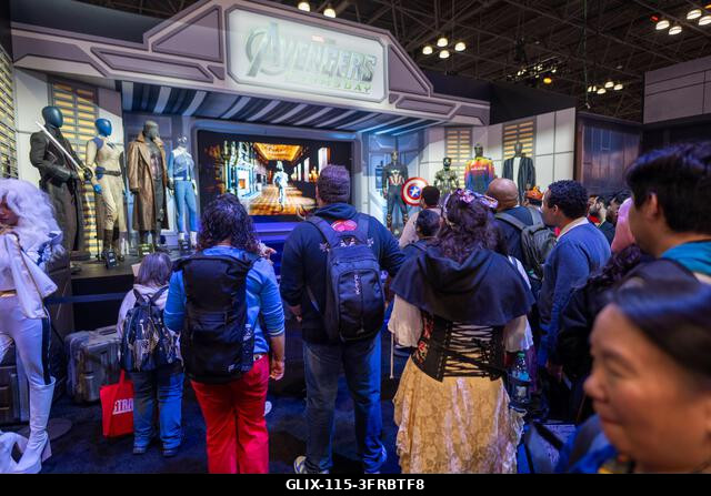 New York, Egyesült Államok. 2026. október 10. NEW YORK, NEW YORK - OKTÓBER 10.: A Bosszúállók: Világvége stand kiállítása a 2026-os New York Comic...