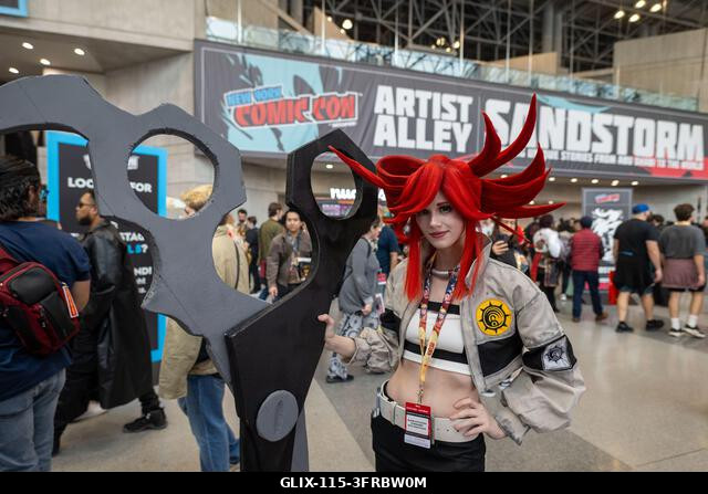 New York, Egyesült Államok. 2026. október 10. NEW YORK, NEW YORK - OKTÓBER 10.: Egy Riyo (más néven Riyo Reaper) jelmezében játszó cosplayer a Gach...