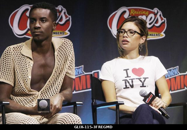 New York, NY, USA. 10th Oct, 2026. Karim Diané and Bella Shepard at the Star Trek: Starfleet Academy panel during New York Comic Con 2026 at the Ja...