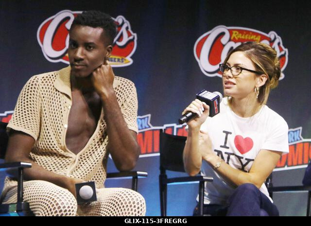 New York, NY, USA. 10th Oct, 2026. Karim Diané and Bella Shepard at the Star Trek: Starfleet Academy panel during New York Comic Con 2026 at the Ja...