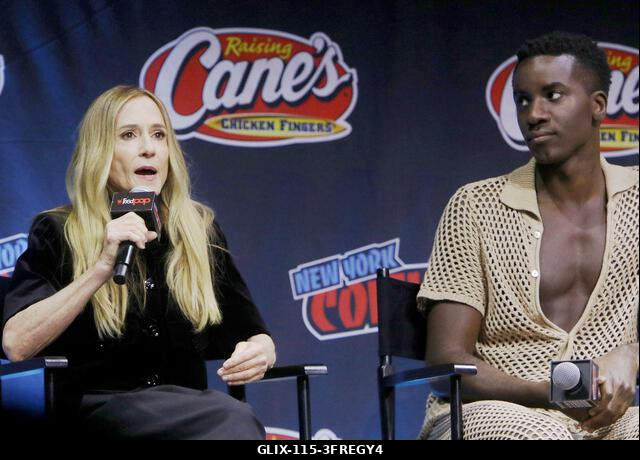 New York, NY, USA. 10th Oct, 2026. Holly Hunter and Karim Diané at the Star Trek: Starfleet Academy panel during New York Comic Con 2026 at the Jav...