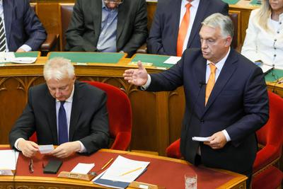 Orsz?ggy?l?s. A k?pen Semj?n Zsolt ?s Orb?n Viktor.2025.09.22.Fpt?:V?r?s Szil?rd-stock-foto