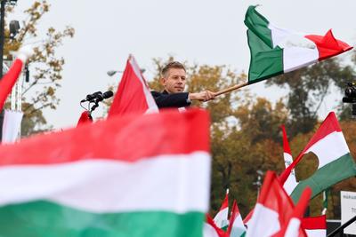 A Tisza P?rt Nemzeti menete. A k?pen Magyar P?ter.2025.10.23.Fot?:V?r?s Szil?rd-stock-foto